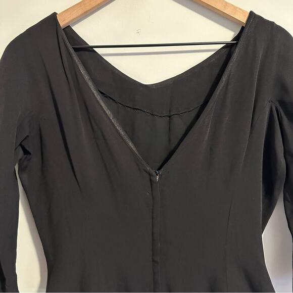 Vintage Black 1940s Handmade Flapper Frill Mini Dress XS - Picture 9 of 10